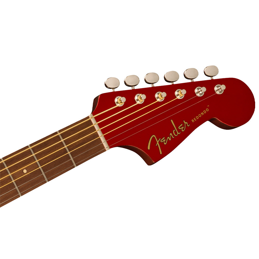 Fender Redondo Player Acoustic/Electric Guitar Candy Apple Red Front ; Fender Redondo Player Acoustic/Electric Guitar Candy Apple Red Full ; Fender Redondo Player Acoustic/Electric Guitar Candy Apple Red Full Rear ; Fender Redondo Player Acoustic/Electric Guitar Candy Apple Red Headstock