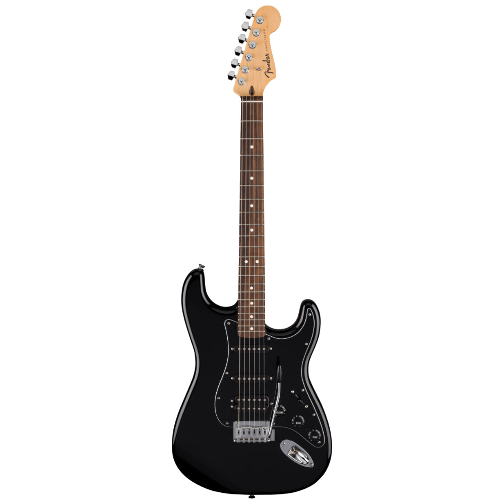 Fender Standard Stratocaster HSS Laurel Black Body View ; Fender Standard Stratocaster HSS Laurel Black Full View ; Fender Standard Stratocaster HSS Laurel Black Back View