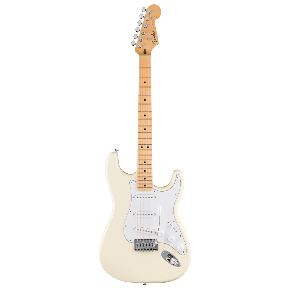 Fender Standard Stratocaster Olympic White Close view ; Fender Standard Stratocaster Olympic White Full view ; Fender Standard Stratocaster Olympic White Back view