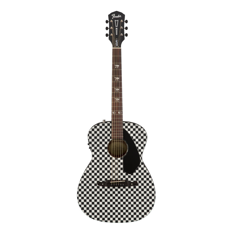 Fender Tim Armstrong Hellcat Checkerboard Body View ; Fender Tim Armstrong Hellcat Checkerboard Full View ; Fender Tim Armstrong Hellcat Checkerboard Back View