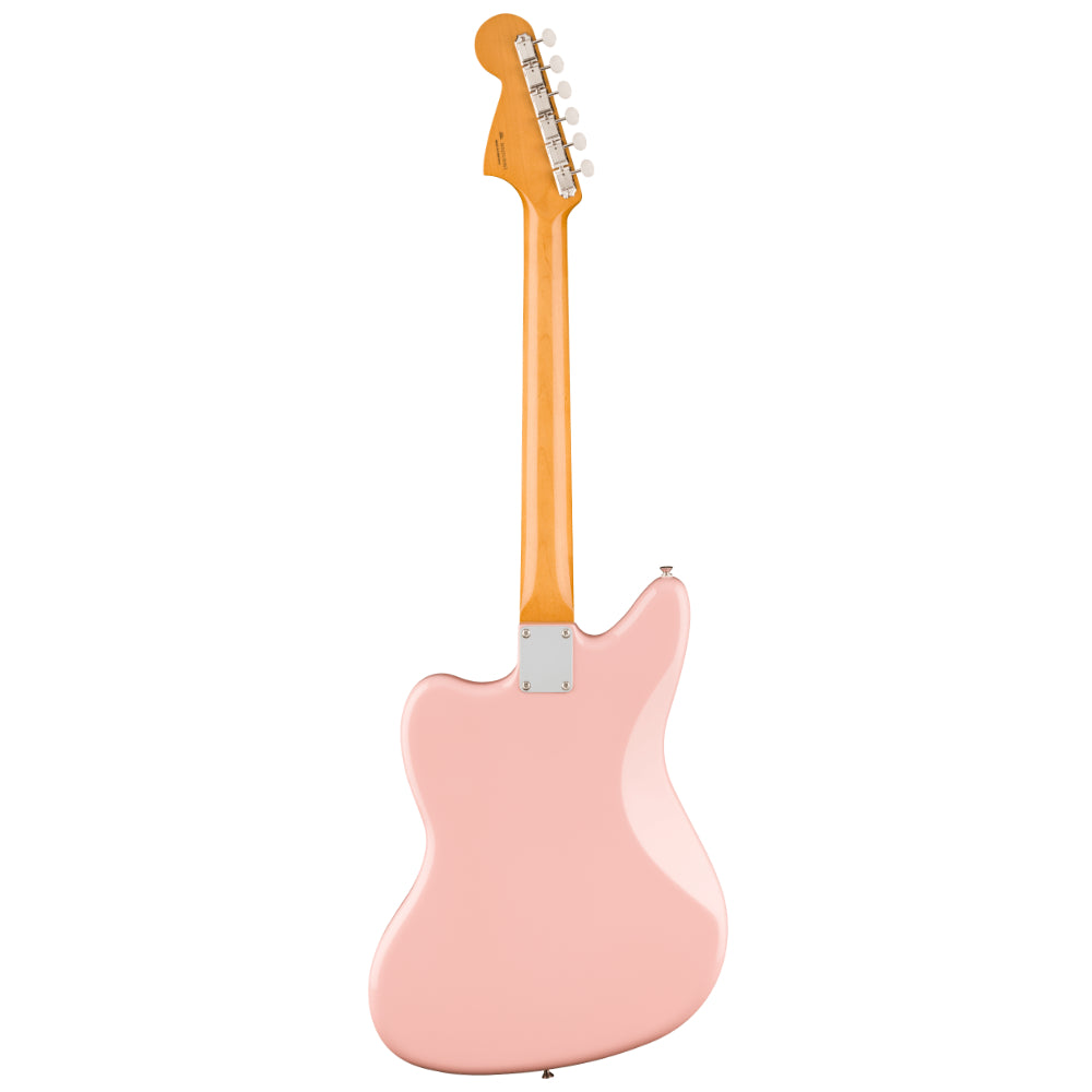 Fender Vintera III Mid '60s Jaguar Shell Pink Body View ; Fender Vintera III Mid '60s Jaguar Shell Pink Full View ; Fender Vintera III Mid '60s Jaguar Shell Pink Back View