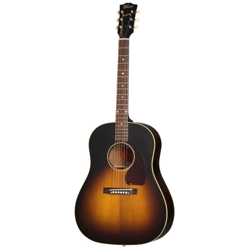 Gibson Custom Shop 1942 Banner J45 Vintage Sunburst Body View ; Gibson Custom Shop 1942 Banner J45 Vintage Sunburst Full View ; Gibson Custom Shop 1942 Banner J45 Vintage Sunburst Headstock View ; Gibson Custom Shop 1942 Banner J45 Vintage Sunburst Back View