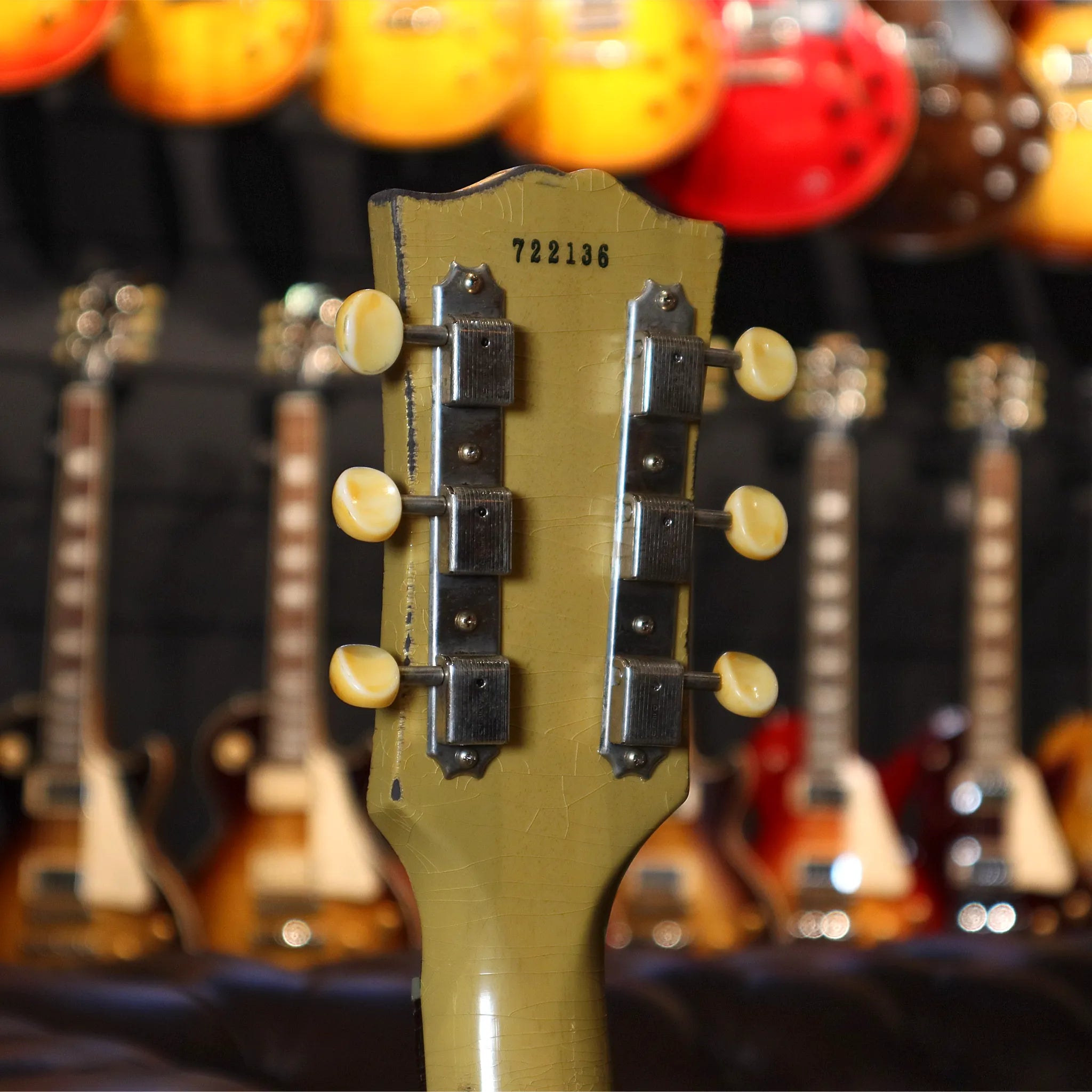 Gibson Custom Shop Murphy Lab 1957 Les Paul Junior Heavy Aged (TV Yellow) Headstock Back