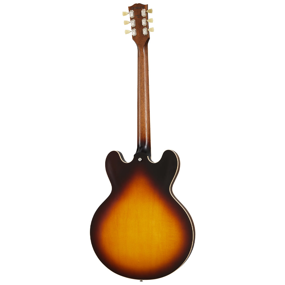 Gibson ES-335 Satin Vintage Burst body view ; Gibson ES-335 Satin Vintage Burst full view ; Gibson ES-335 Satin Vintage Burst back view