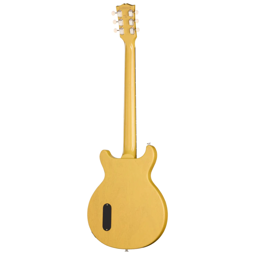 Gibson Les Paul Junior Double Cut TV Yellow Body View ; Gibson Les Paul Junior Double Cut TV Yellow Full View ; Gibson Les Paul Junior Double Cut TV Yellow Back View