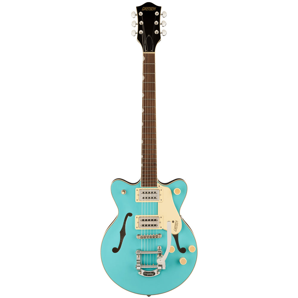 Gretsch G2655T Streamliner Center Block Jr. Bigsby Tropico Front ; Gretsch G2655T Streamliner Center Block Jr. Bigsby Tropico Full ; Gretsch G2655T Streamliner Center Block Jr. Bigsby Tropico Full Rear ; Gretsch G2655T Streamliner Center Block Jr. Bigsby Tropico Headstock