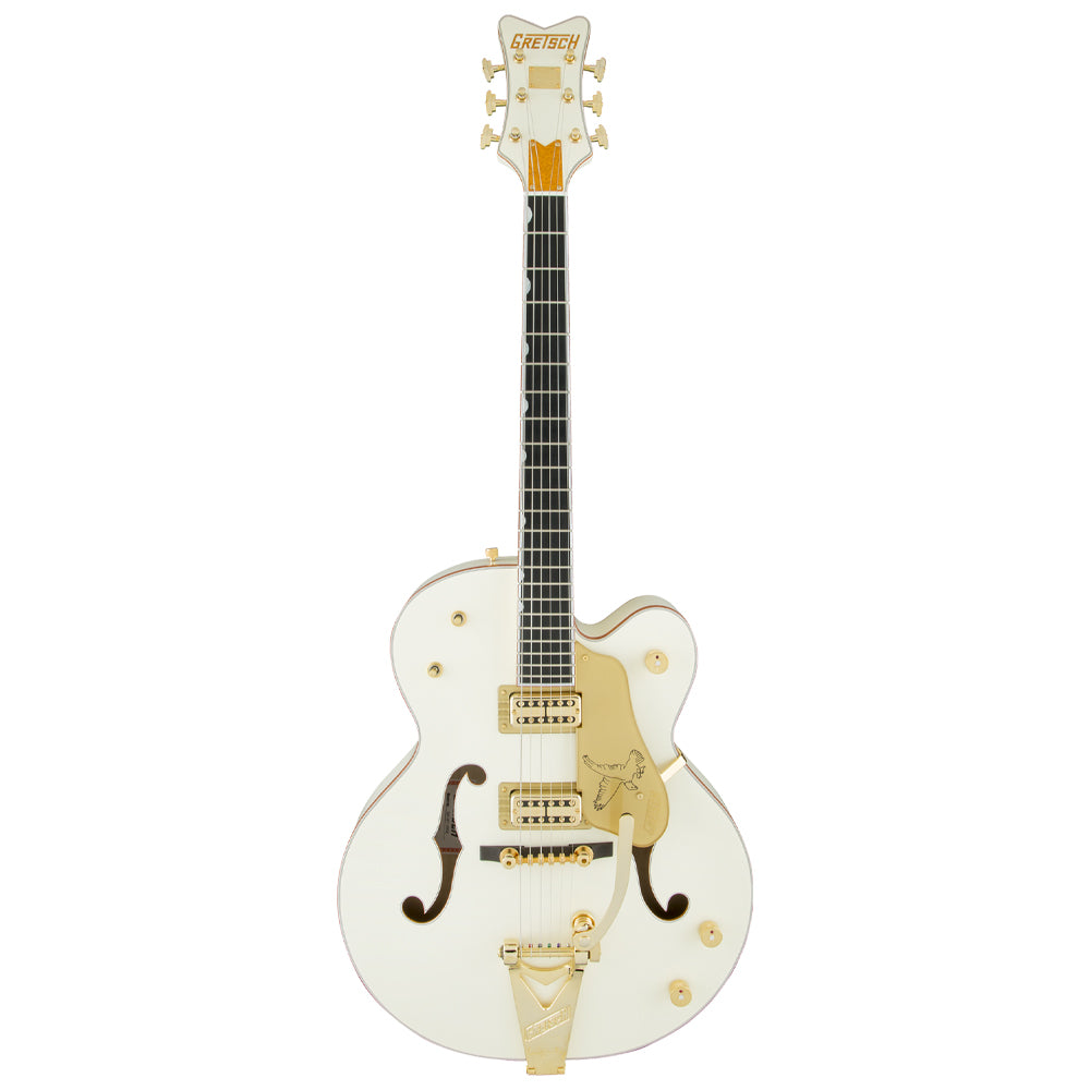 Gretsch G-6136T-59 Vintage Select '59 Falcon Hollow Body Vintage White body view ; Gretsch G-6136T-59 Vintage Select '59 Falcon Hollow Body Vintage White full view ; Gretsch G-6136T-59 Vintage Select '59 Falcon Hollow Body Vintage White back view