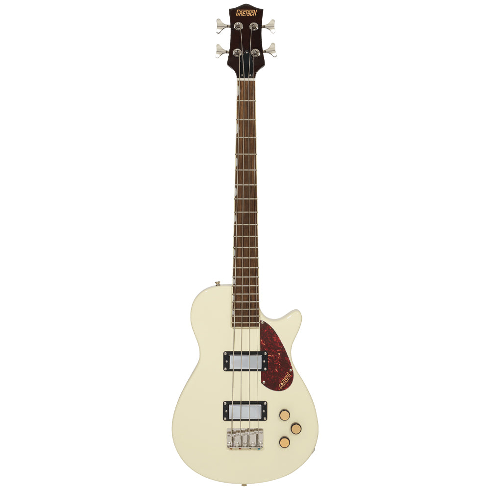 Gretsch Streamliner Jet Club Bass Vintage White body view ; Gretsch Streamliner Jet Club Bass Vintage White full view ; Gretsch Streamliner Jet Club Bass Vintage White back view