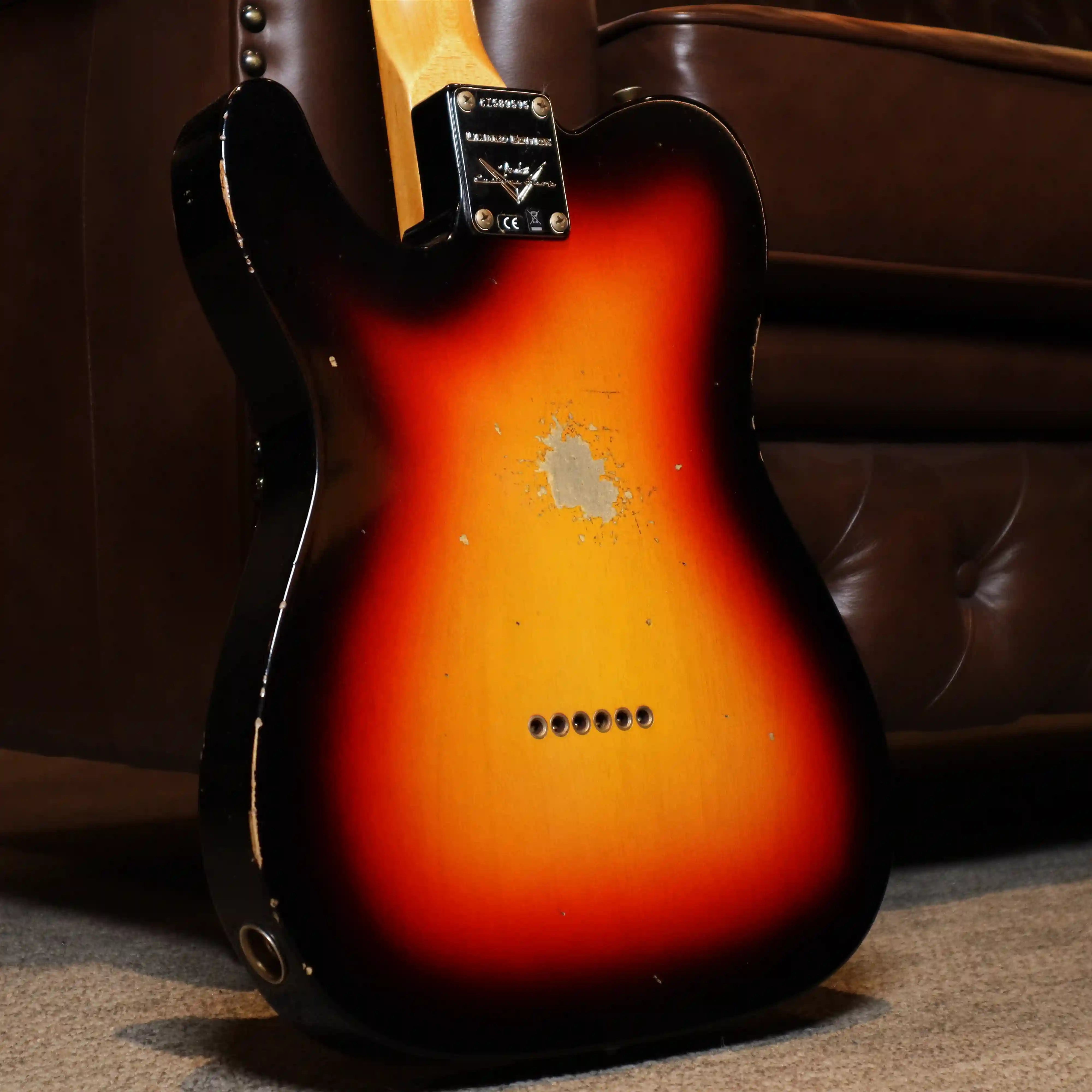 Fender Custom Shop Limited Edition 1963 Telecaster Relic (3-Colour Sunburst) Back View
