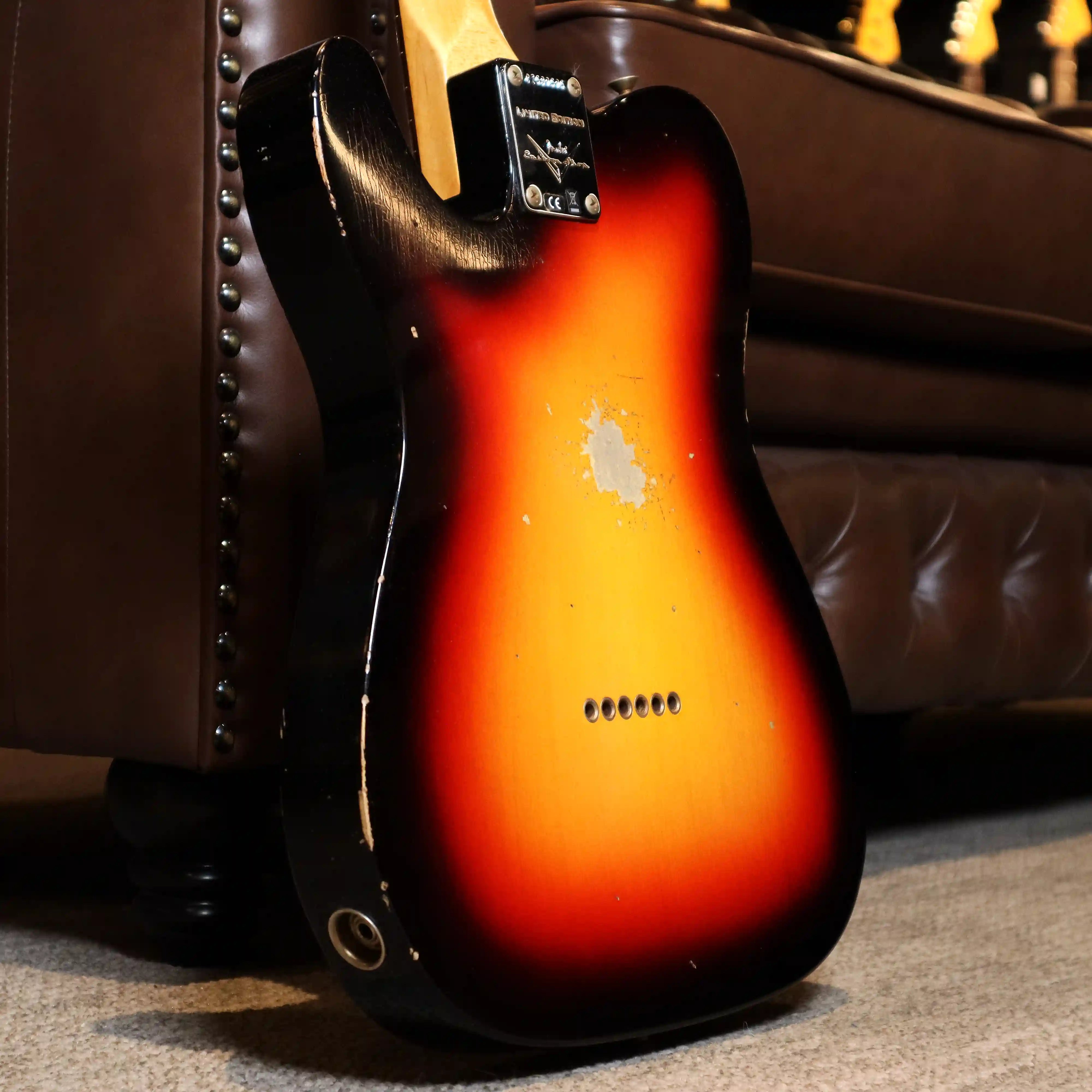 Fender Custom Shop Limited Edition 1963 Telecaster Relic (3-Colour Sunburst) Back Angle View