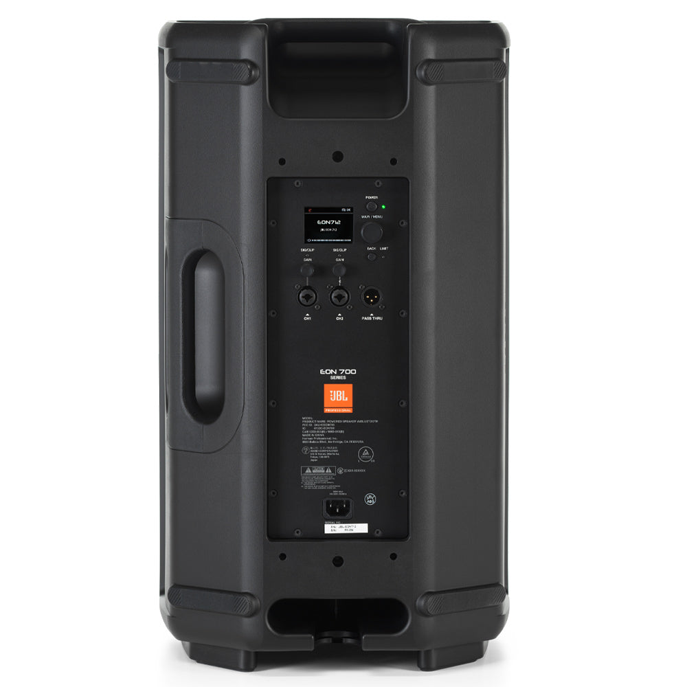 JBL EON712 12" Powered PA Speaker w/Bluetooth Front ; JBL EON712 12" Powered PA Speaker w/Bluetooth Side Handle ; JBL EON712 12" Powered PA Speaker w/Bluetooth Rear ; JBL EON712 12" Powered PA Speaker w/Bluetooth Left Side Handle ; JBL EON712 12" Powered PA Speaker w/Bluetooth Top Handle