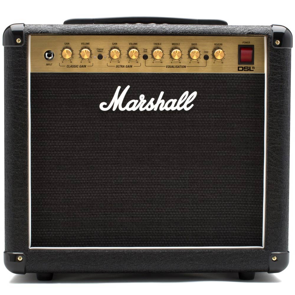 Marshall DSL5C Guitar Amplifier Combo Front ; Marshall DSL5C Guitar Amplifier Combo Angle ; Marshall DSL5C Guitar Amplifier Combo Rear