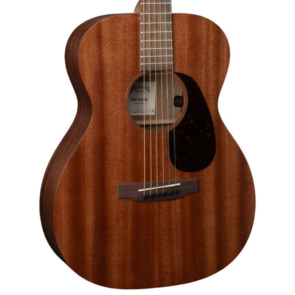 Martin 000-JRE Sapele Junior Series Acoustic Guitar Body View ; Martin 000-JRE Sapele Junior Series Acoustic Guitar Full View ; Martin 000-JRE Sapele Junior Series Acoustic Guitar Back View