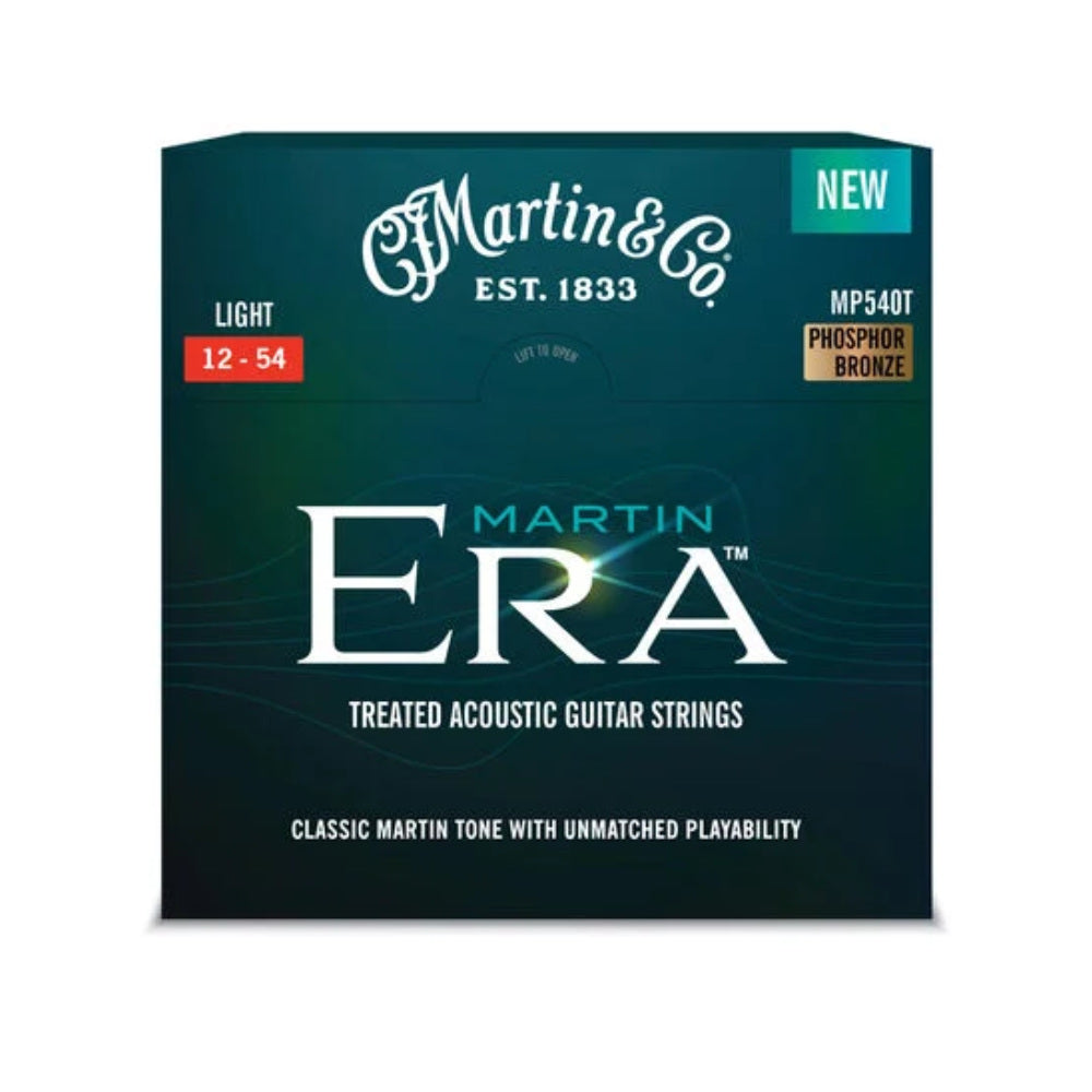 Martin Era Treated Phosphor Bronze Acoustic Guitar Strings 12-54 Front View ; Martin Era Treated Phosphor Bronze Acoustic Guitar Strings 12-54 Back View