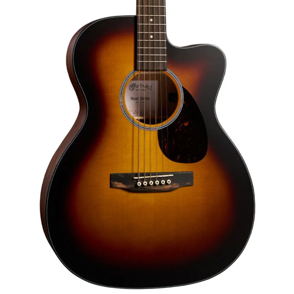 Martin OMC-10E Modern Burst Body View ; Martin OMC-10E Modern Burst Full View ; Martin OMC-10E Modern Burst Back View