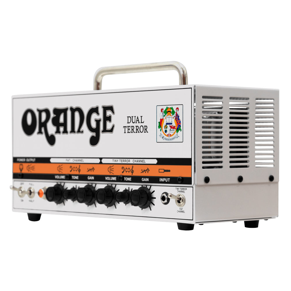 Orange Dual Terror Guitar Amp Head Front ; Orange Dual Terror Guitar Amp Head Front Angle ; Orange Dual Terror Guitar Amp Head Side ; Orange Dual Terror Guitar Amp Head Rear