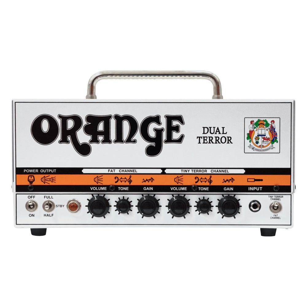 Orange Dual Terror Guitar Amp Head Front ; Orange Dual Terror Guitar Amp Head Front Angle ; Orange Dual Terror Guitar Amp Head Side ; Orange Dual Terror Guitar Amp Head Rear