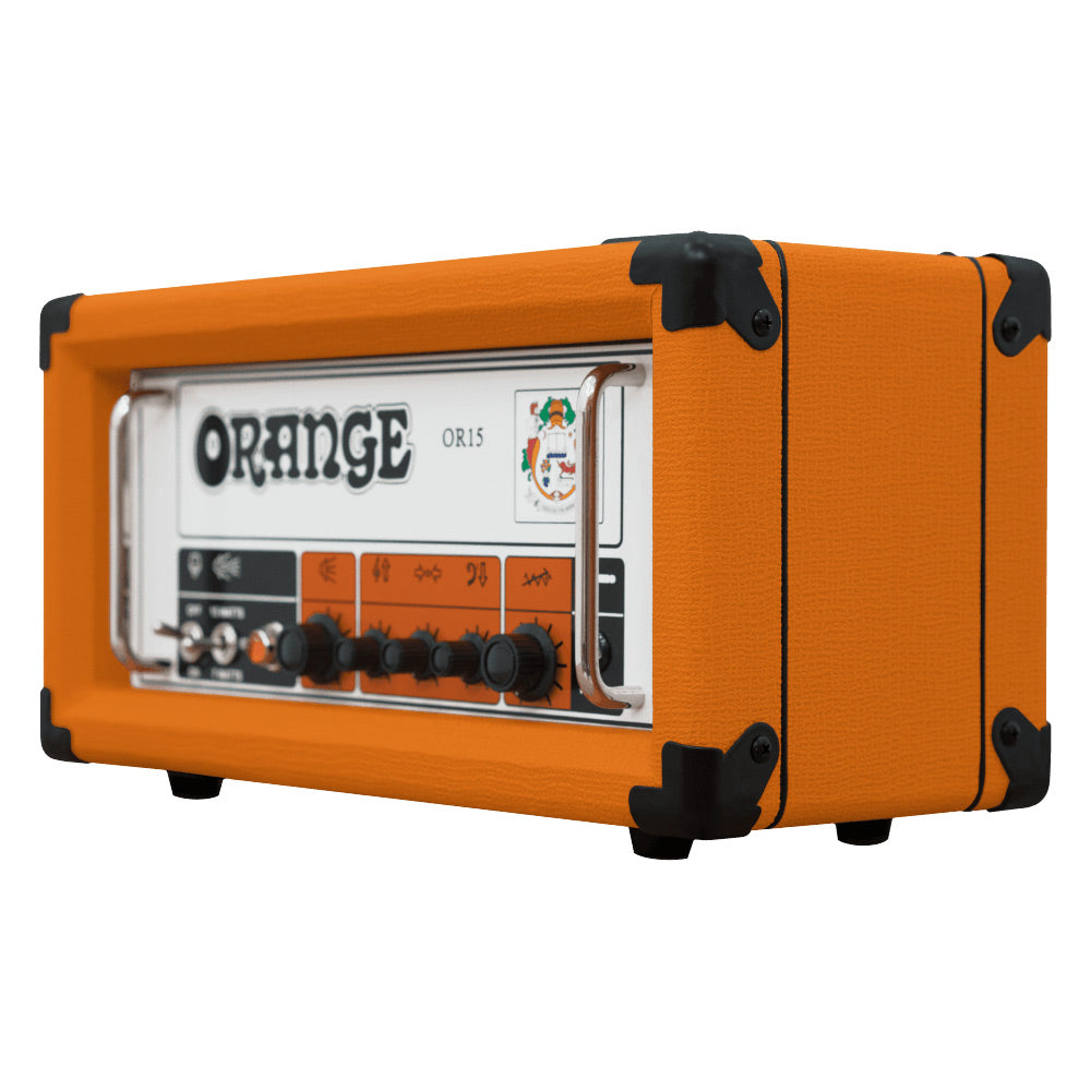 Orange OR15 Guitar Amp Head Front ; Orange OR15 Guitar Amp Head Front Angle ; Orange OR15 Guitar Amp Head Rear Angle ; Orange OR15 Guitar Amp Head Side