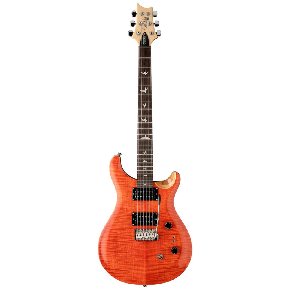 PRS SE Custom 24-08 Blood Orange Body View ; PRS SE Custom 24-08 Blood Orange Full View ; PRS SE Custom 24-08 Blood Orange Back View