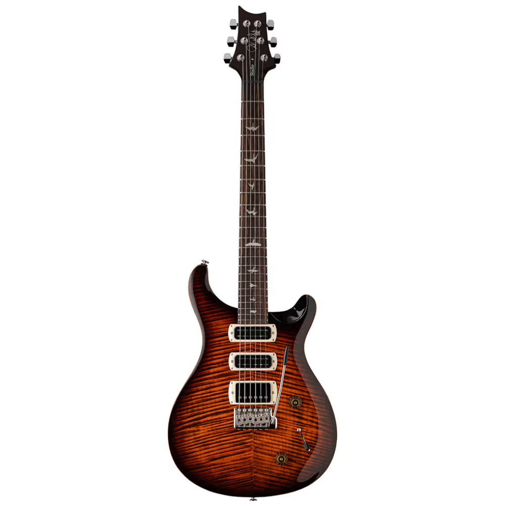 PRS SE Studio Orange Tiger Smokeburst Body View ; PRS SE Studio Orange Tiger Smokeburst Full View ; PRS SE Studio Orange Tiger Smokeburst Back View