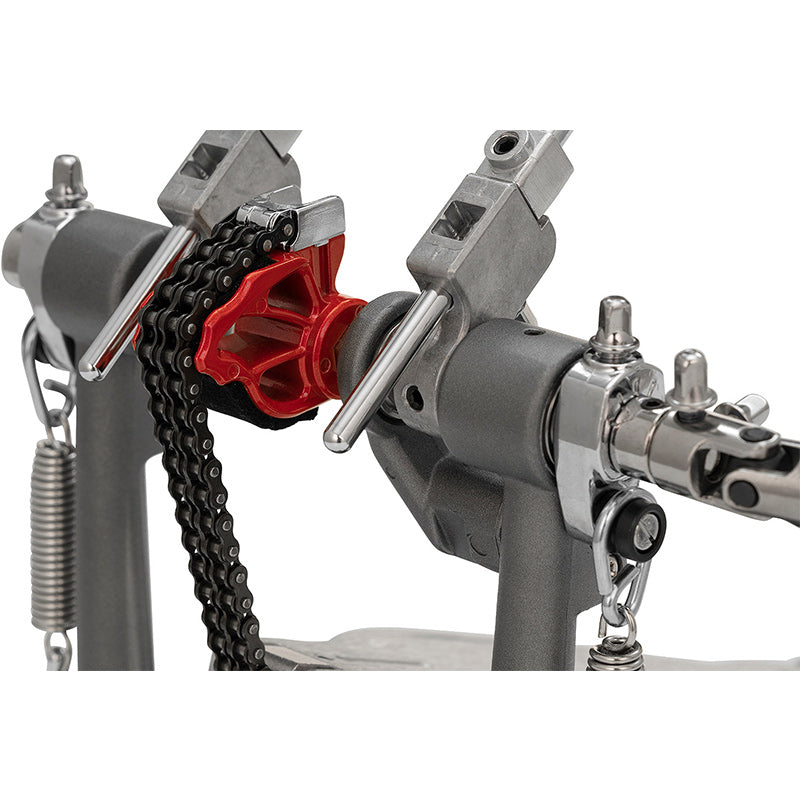 Pearl P1032R Eliminator Solo Red Double Pedal back ; Pearl P1032R Eliminator Solo Red Double Pedal side ; Pearl P1032R Eliminator Solo Red Double Pedal detail