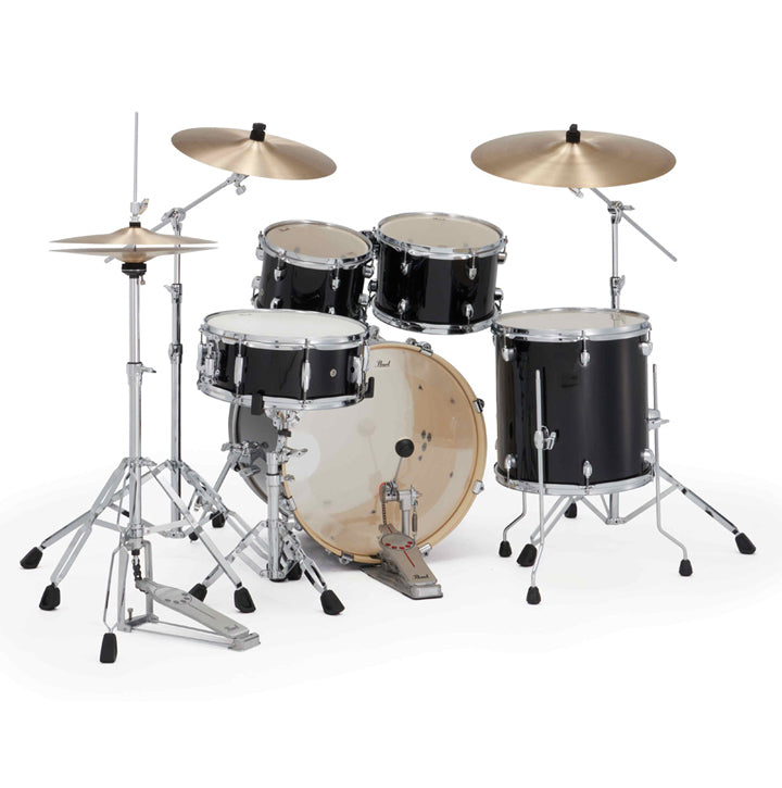 Pearl Export EXX 22" Fusion Plus Drumkit wHardware Pearl Cymbals Jet Black Front View ; Pearl Export EXX 22" Fusion Plus Drumkit wHardware Pearl Cymbals Jet Black Side View ; Pearl Export EXX 22" Fusion Plus Drumkit wHardware Pearl Cymbals Jet Black Tom ; Pearl Export EXX 22" Fusion Plus Drum Kit w/Hardware and Pearl Cymbals (Jet Black) ; Pearl Export EXX 22" Fusion Plus Drum Kit w/Hardware and Pearl Cymbals (Jet Black) ; Pearl Export EXX 22" Fusion Plus Drum Kit w/Hardware and Pearl Cymbals (Jet Black)