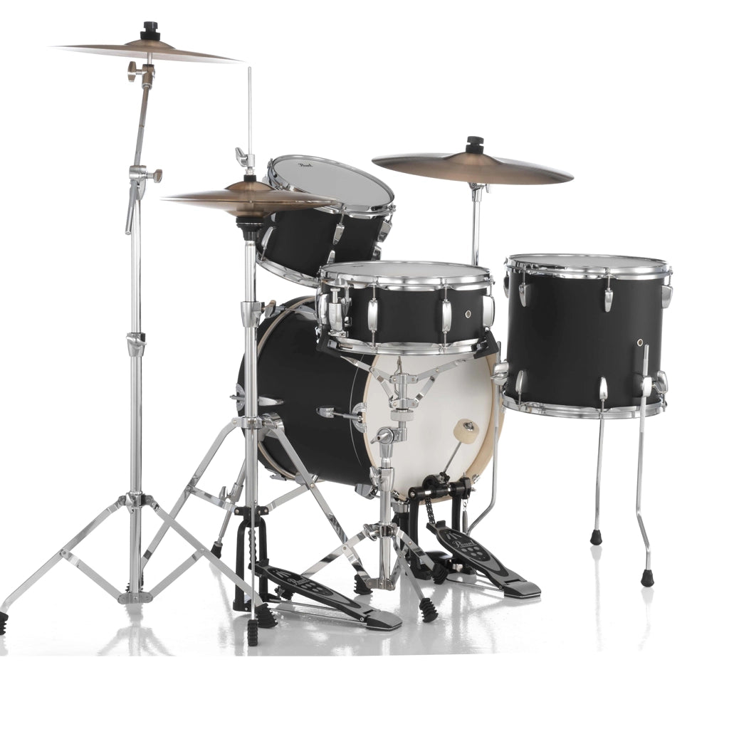 Pearl Midtown 4-Piece Compact Drum Kit w/Hardware (Matte Asphalt Black)