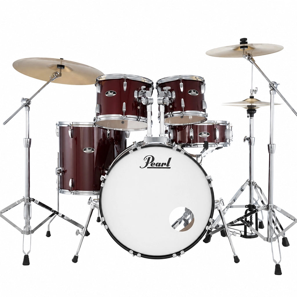 Pearl Roadshow Plus 20" Fusion Drum Kit W/Cymbals (Wine Red)