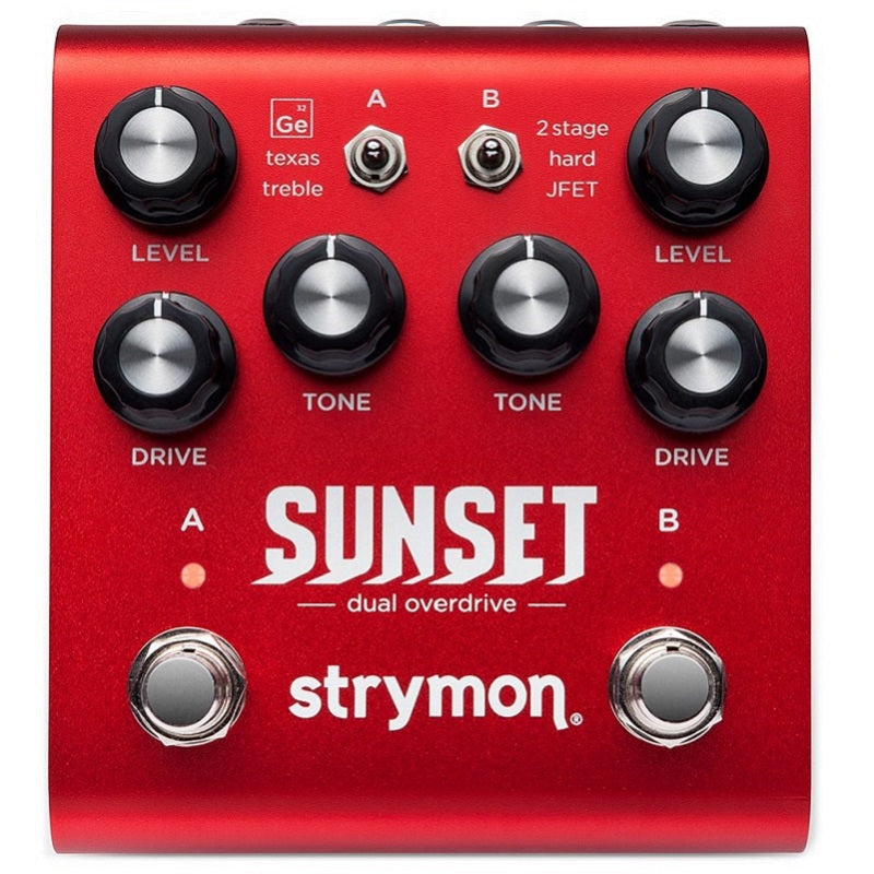 Strymon Sunset Dual Overdrive Pedal Top ; Strymon Sunset Dual Overdrive Pedal Rear