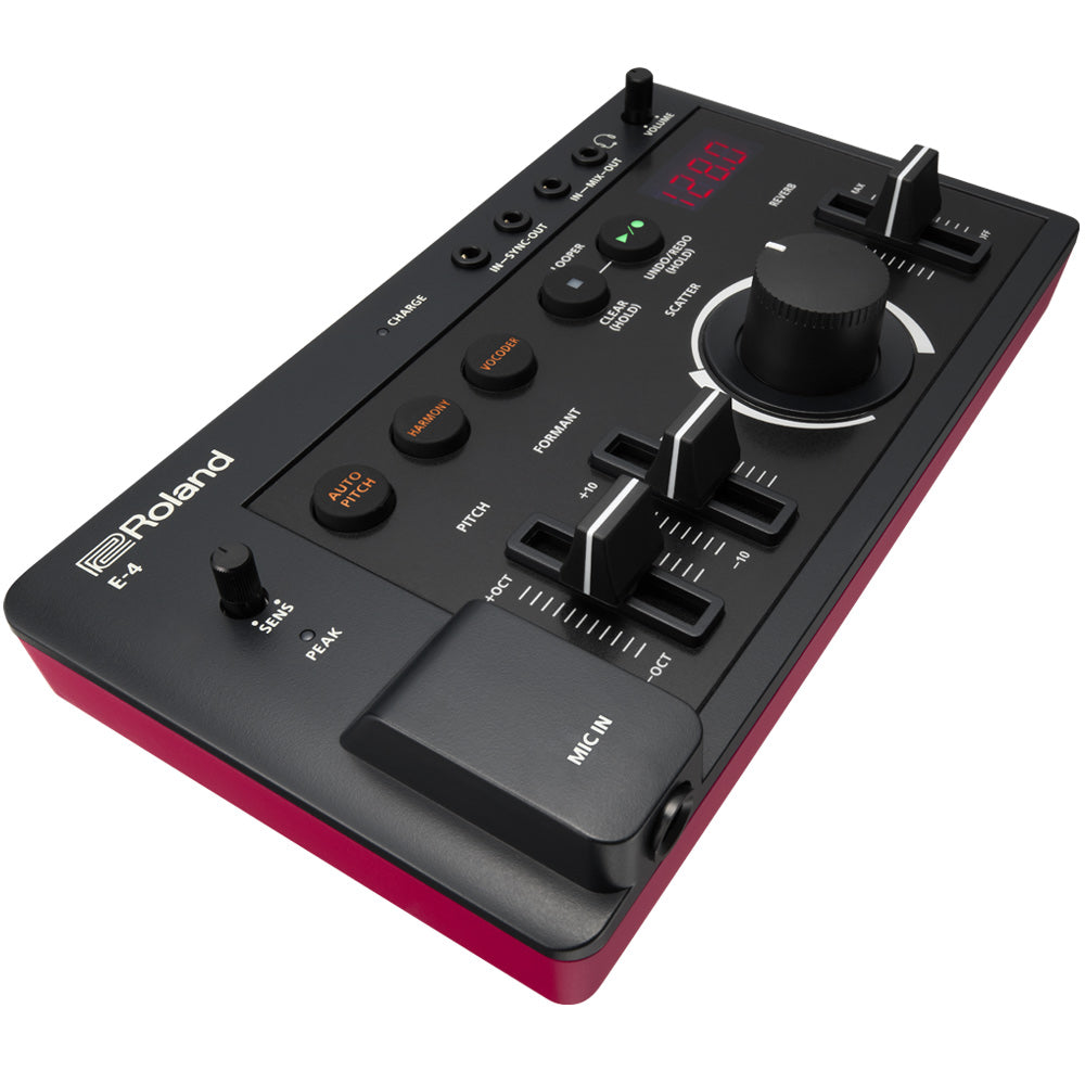 Roland AIRA Compact E-4 Voice Tweaker Front ; Roland AIRA Compact E-4 Voice Tweaker Angle ; Roland AIRA Compact E-4 Voice Tweaker Above ; Roland AIRA Compact E-4 Voice Tweaker Rear