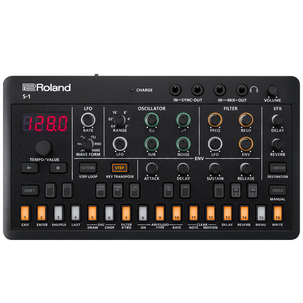 Roland AIRA Compact S-1 Tweak Synth Front ; Roland AIRA Compact S-1 Tweak Synth Front Angle ; Roland AIRA Compact S-1 Tweak Synth Angle ; Roland AIRA Compact S-1 Tweak Synth Rear