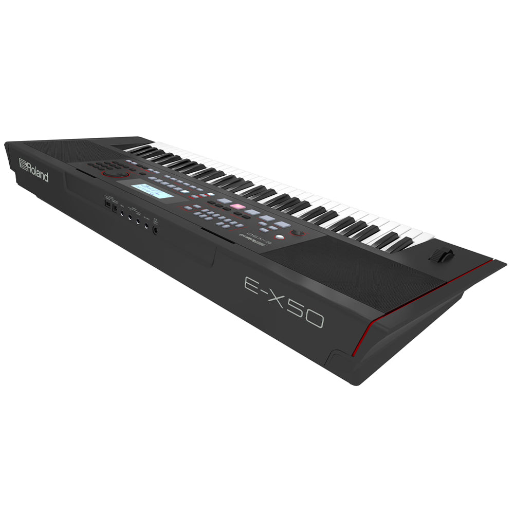 Roland E-X50 Arranger Keyboard Top ; Roland E-X50 Arranger Keyboard Front ; Roland E-X50 Arranger Keyboard Left Angle ; Roland E-X50 Arranger Keyboard Rear Angle ; Roland E-X50 Arranger Keyboard Front II ; Roland E-X50 Arranger Keyboard Rear ; Roland EX50 Arranger Keyboard