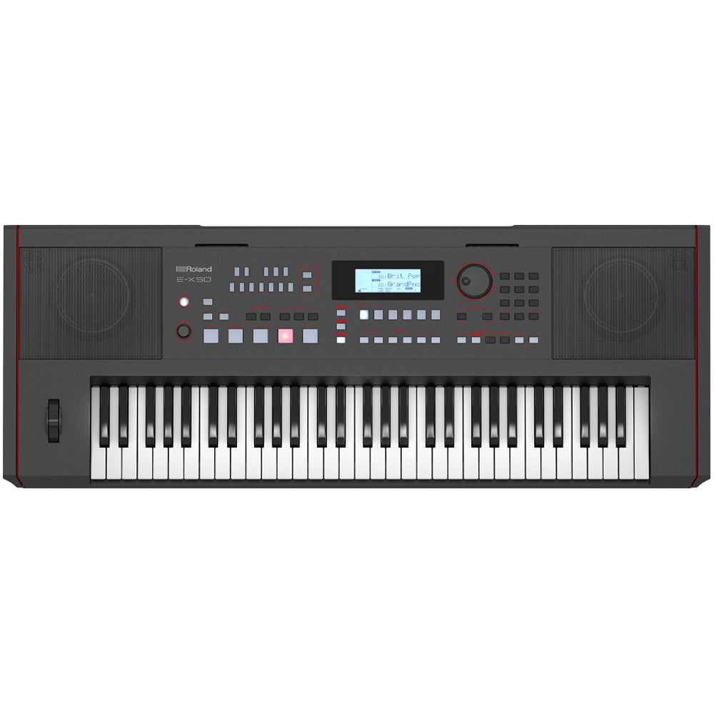 Roland E-X50 Arranger Keyboard Top ; Roland E-X50 Arranger Keyboard Front ; Roland E-X50 Arranger Keyboard Left Angle ; Roland E-X50 Arranger Keyboard Rear Angle ; Roland E-X50 Arranger Keyboard Front II ; Roland E-X50 Arranger Keyboard Rear ; Roland EX50 Arranger Keyboard