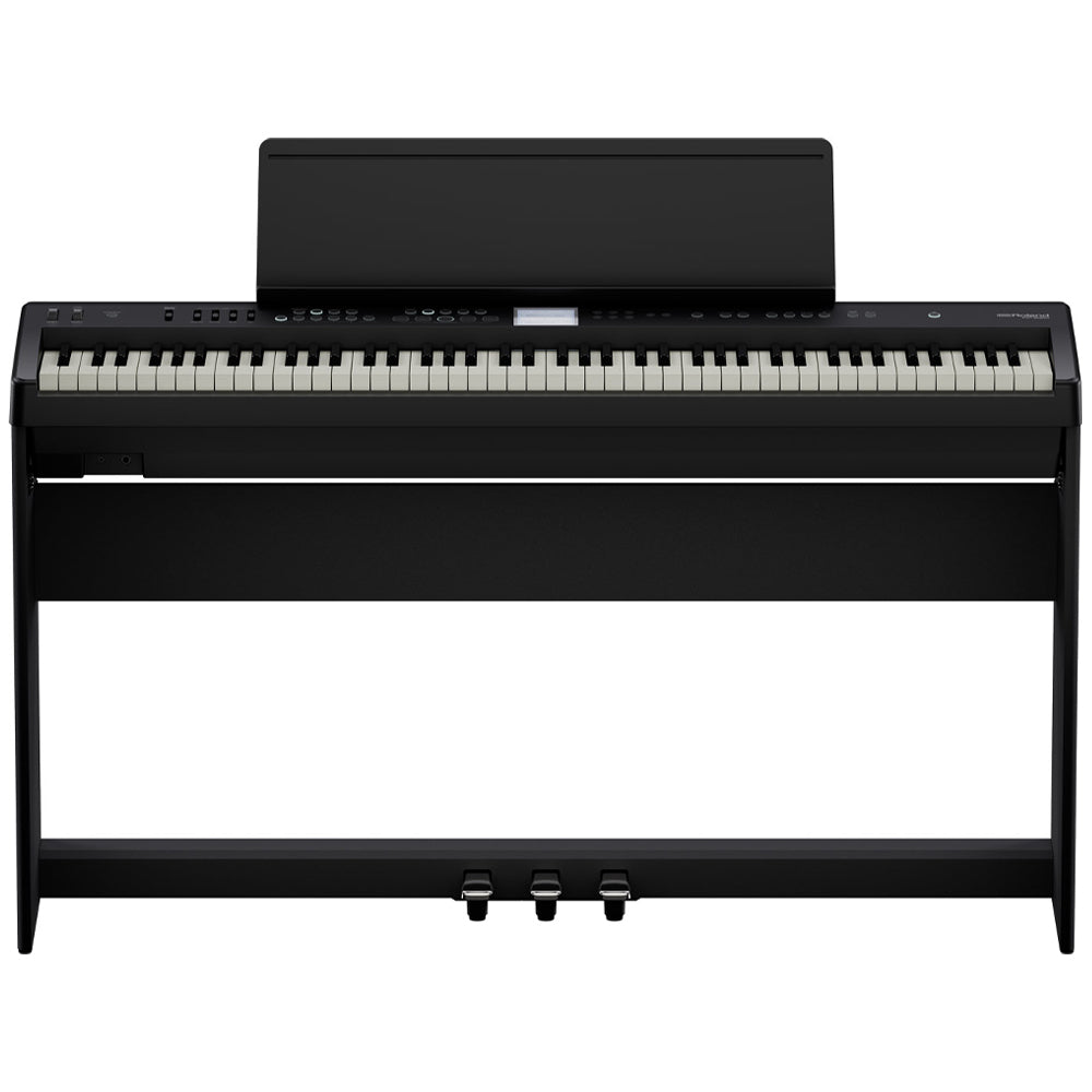 Roland FP-E50 Entertainment Digital Piano Bundle Complete Angle ; Roland FP-E50 Entertainment Digital Piano Bundle Complete Front ; Roland FP-E50 Entertainment Digital Piano Bundle Front ; Roland FP-E50 Entertainment Digital Piano Bundle Top ; Roland FP-E50 Entertainment Digital Piano Bundle Front Music Stand ; Roland FP-E50 Entertainment Digital Piano Bundle Rear ; Roland FP-E50 Entertainment Digital Piano Bundle Wheels ; Roland FP-E50 Entertainment Digital Piano Bundle Dimensions