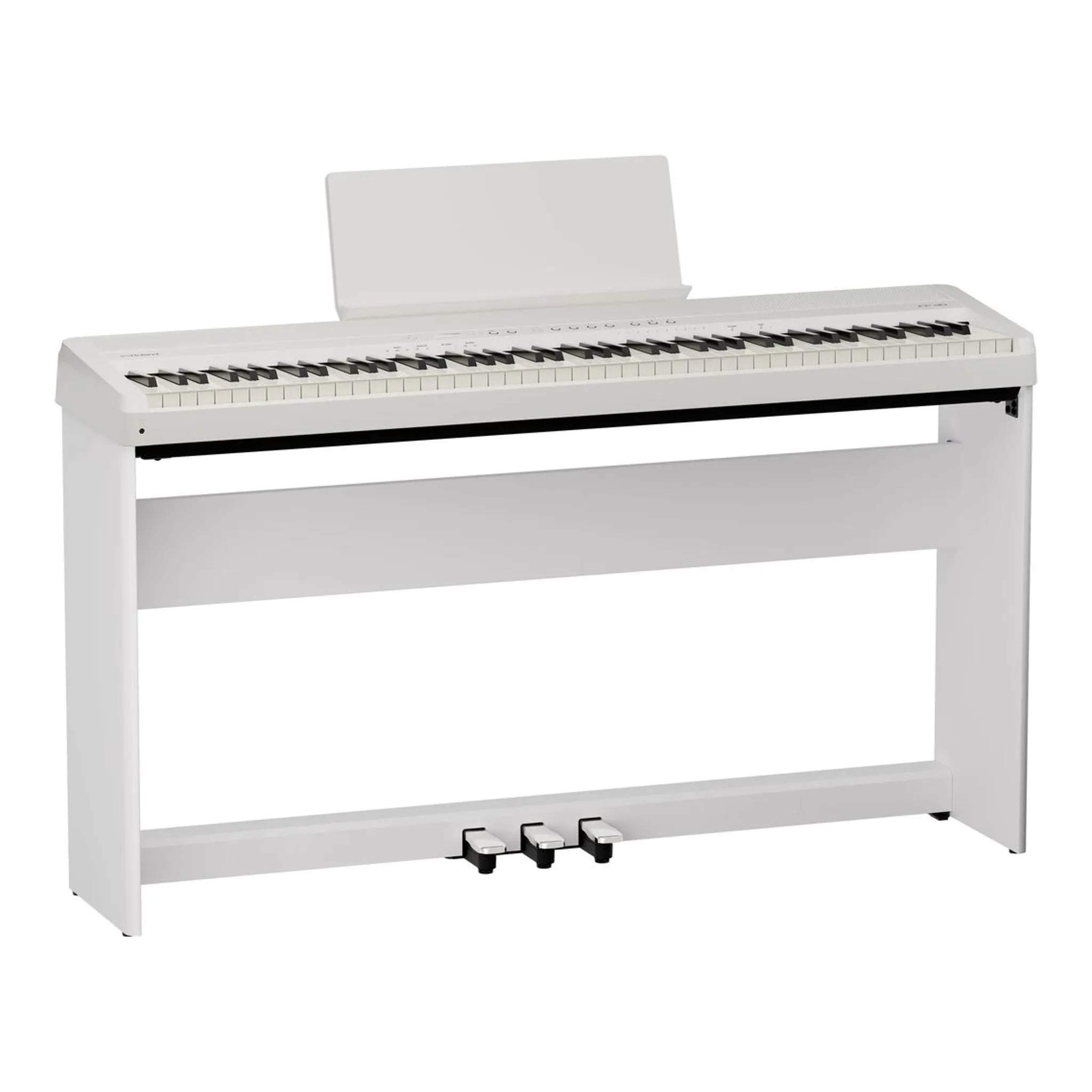 Roland FP-40 Digital Piano Bundle with Stand & Pedals (White)