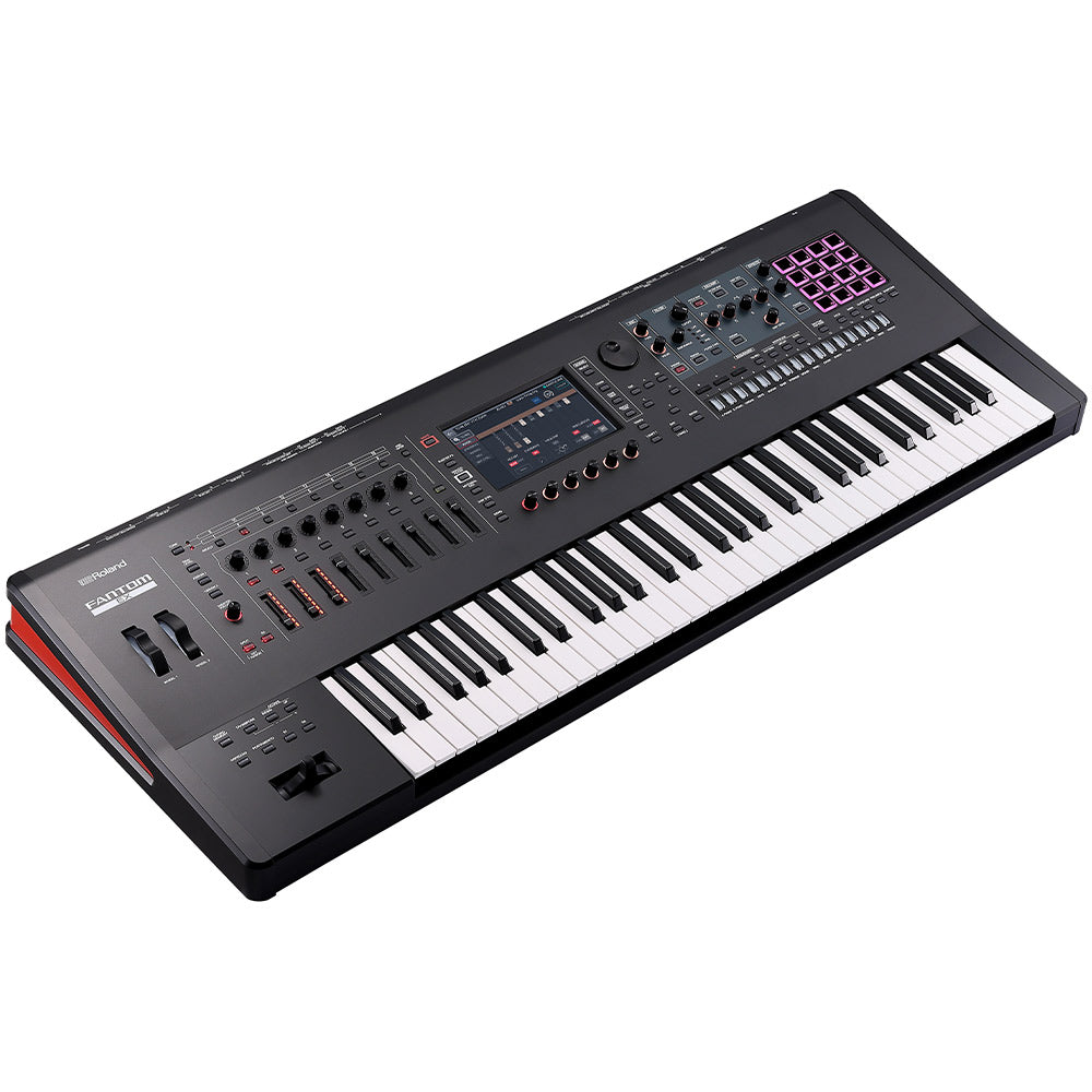 Roland Fantom 6 EX Synthesizer Keyboard Front ; Roland Fantom 6 EX Synthesizer Keyboard Front Angle ; Roland Fantom 6 EX Synthesizer Keyboard Angle ; Roland Fantom 6 EX Synthesizer Keyboard Rear