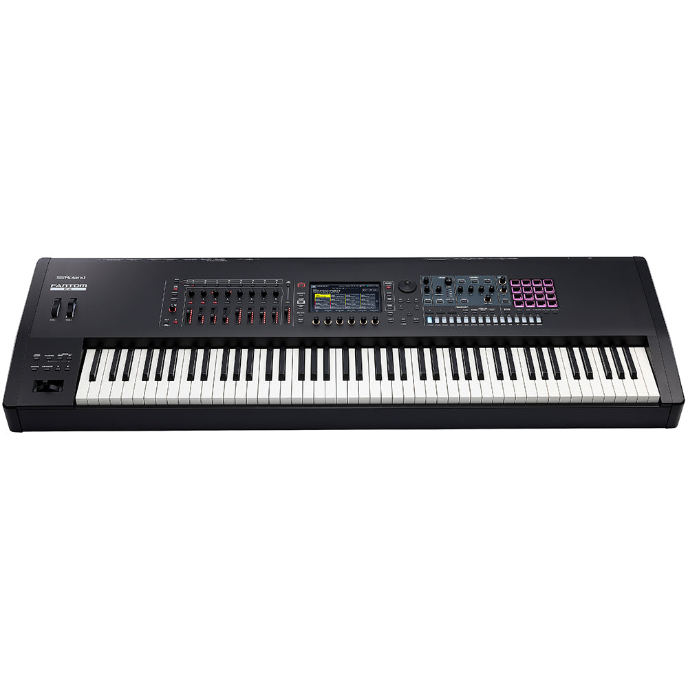 Roland Fantom 8 EX Synthesizer Keyboard Front ; Roland Fantom 8 EX Synthesizer Keyboard Front Angle ; Roland Fantom 8 EX Synthesizer Keyboard Angle ; Roland Fantom 8 EX Synthesizer Keyboard Rear