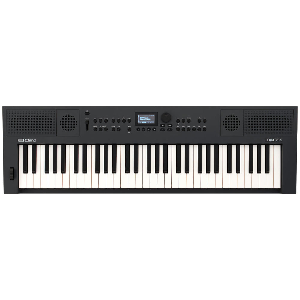 Roland GO:KEYS 5 Portable Keyboard Graphite Front ; Roland GO:KEYS 5 Portable Keyboard Graphite Angle ; Roland GO:KEYS 5 Portable Keyboard Graphite Rear
