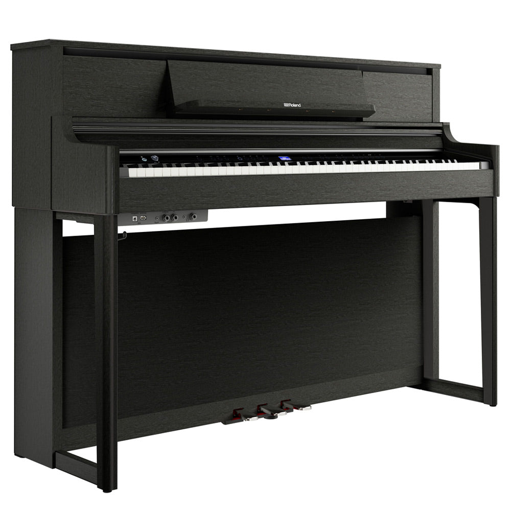 Roland LX5CH Digital Piano Charcoal W/Piano Bench Angle ; Roland LX5CH Digital Piano Charcoal W/Piano Bench Front
