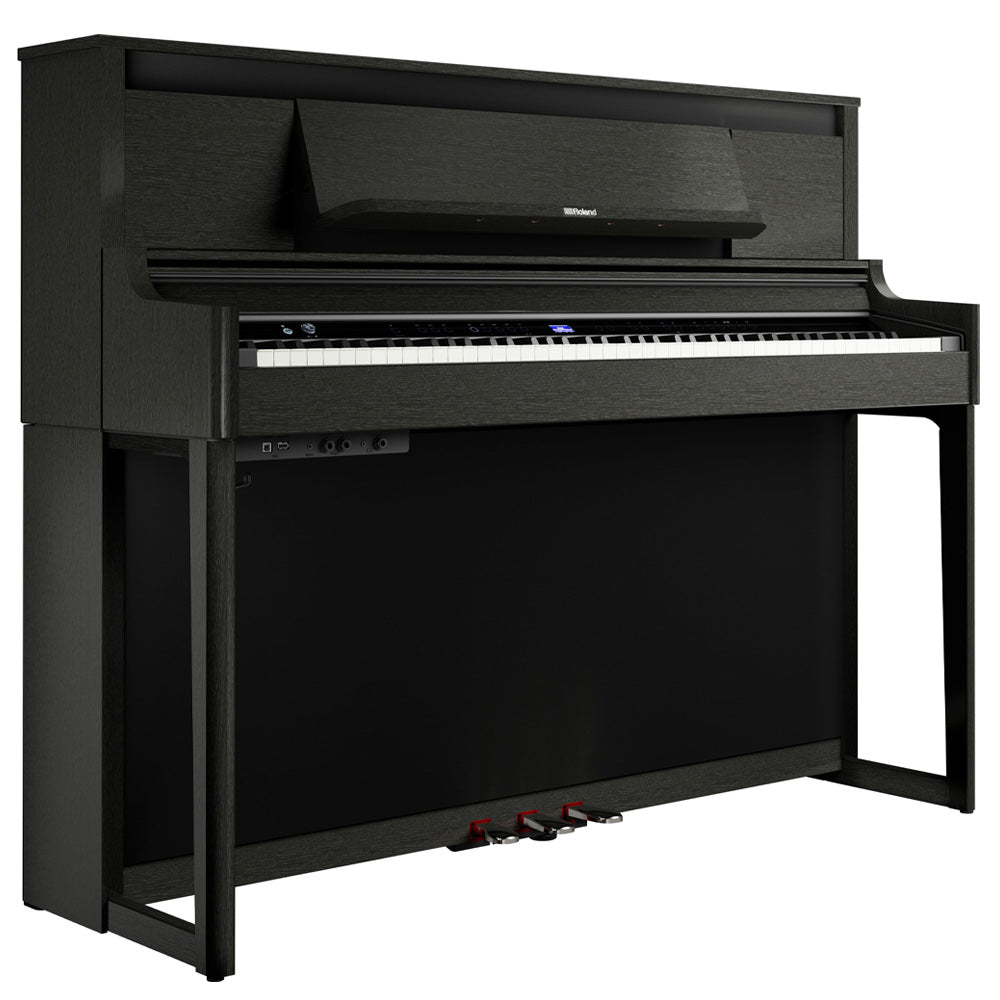 Roland LX6CH Digital Piano Charcoal W/Piano Bench Angle ; Roland LX6CH Digital Piano Charcoal W/Piano Bench Front