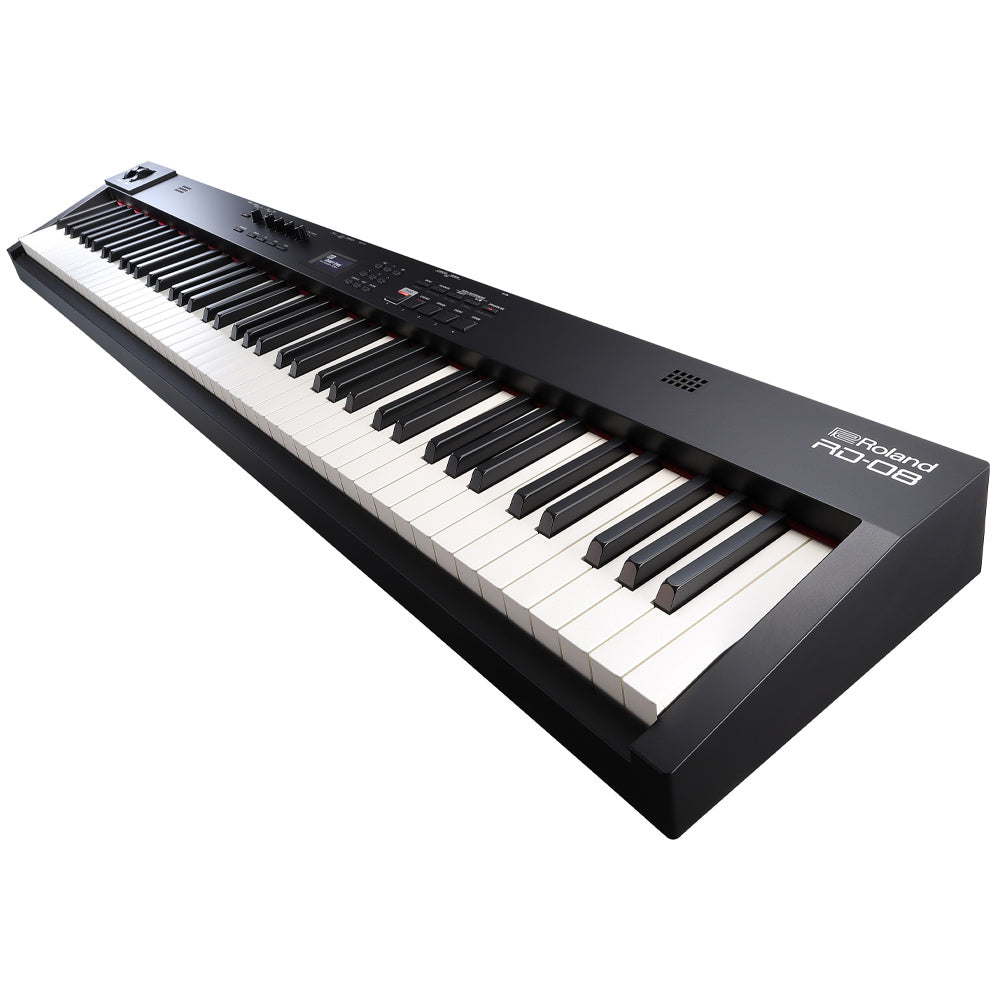 Roland RD-08 Stage Piano Front ; Roland RD-08 Stage Piano Left Angle ; Roland RD-08 Stage Piano Right Angle ; Roland RD-08 Stage Piano Rear