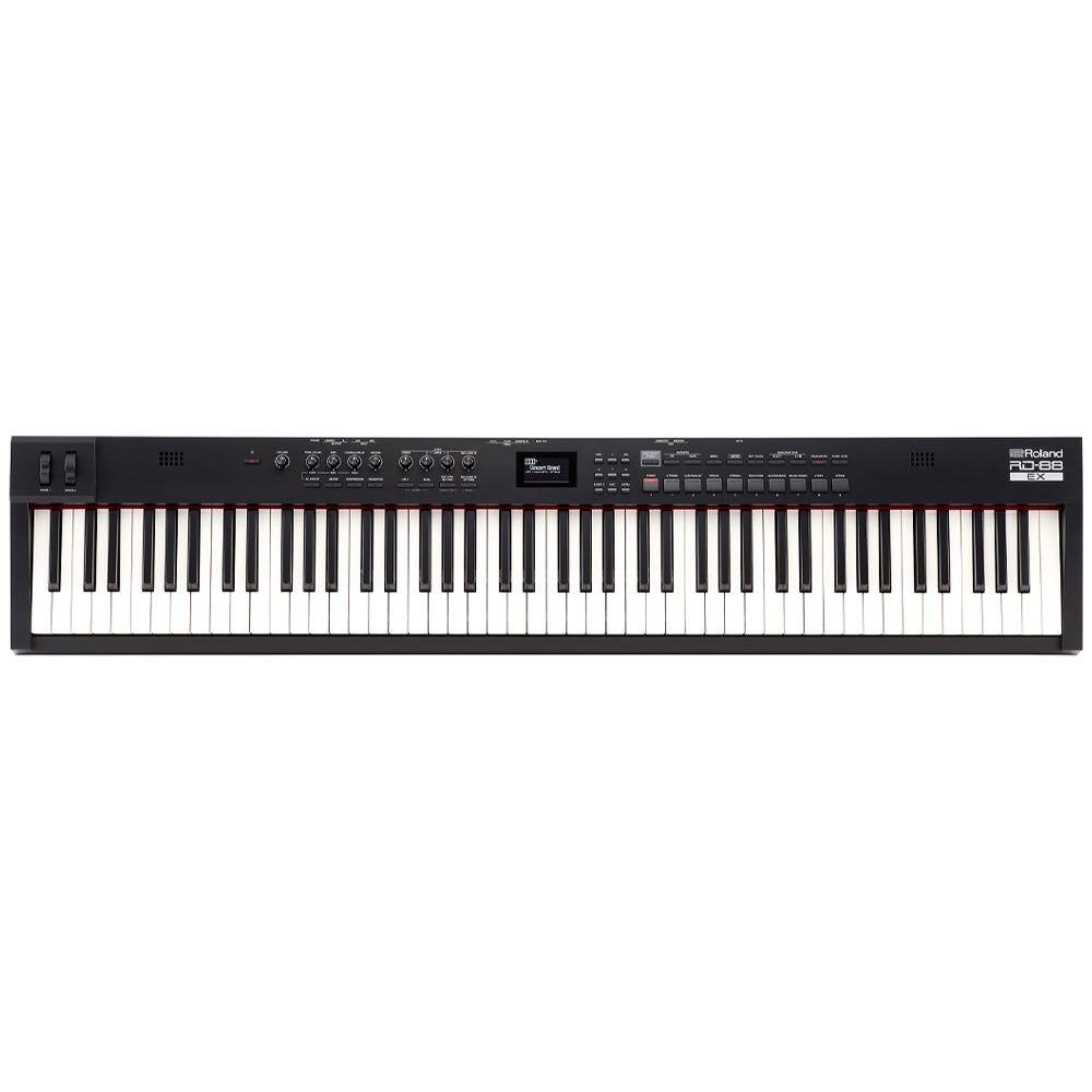 Roland RD-88EX Digital 88 Key Stage Piano ; Roland RD-88EX Digital 88 Key Stage Piano Left Angle ; Roland RD-88EX Digital 88 Key Stage Piano Right Angle ; Roland RD-88EX Digital 88 Key Stage Piano Rear