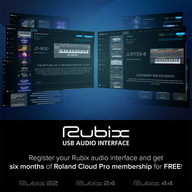 Roland RUBIX24 USB Audio Interface ; Roland-RUBIX24 ; Roland Rubix24 Cloud Offer ; Roland Rubix24 Cloud Offer 2