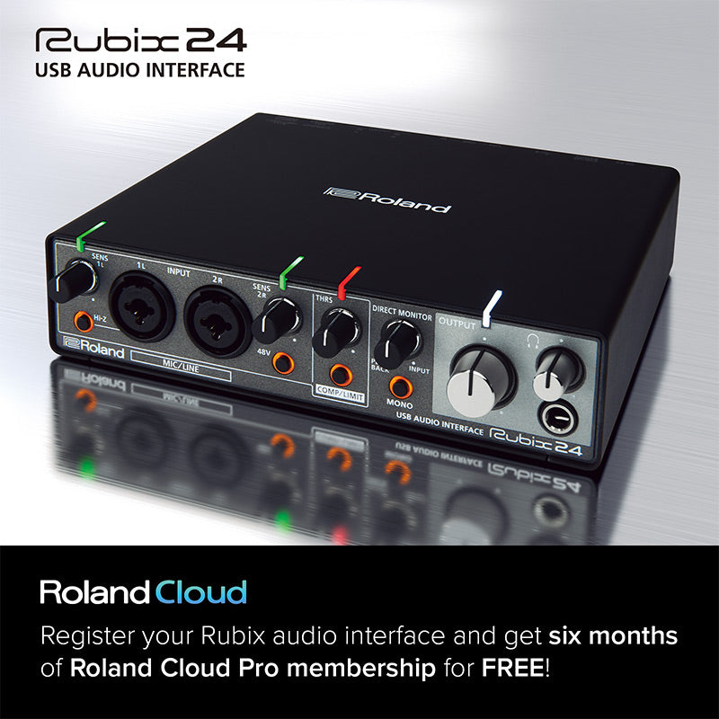 Roland RUBIX24 USB Audio Interface ; Roland-RUBIX24 ; Roland Rubix24 Cloud Offer ; Roland Rubix24 Cloud Offer 2