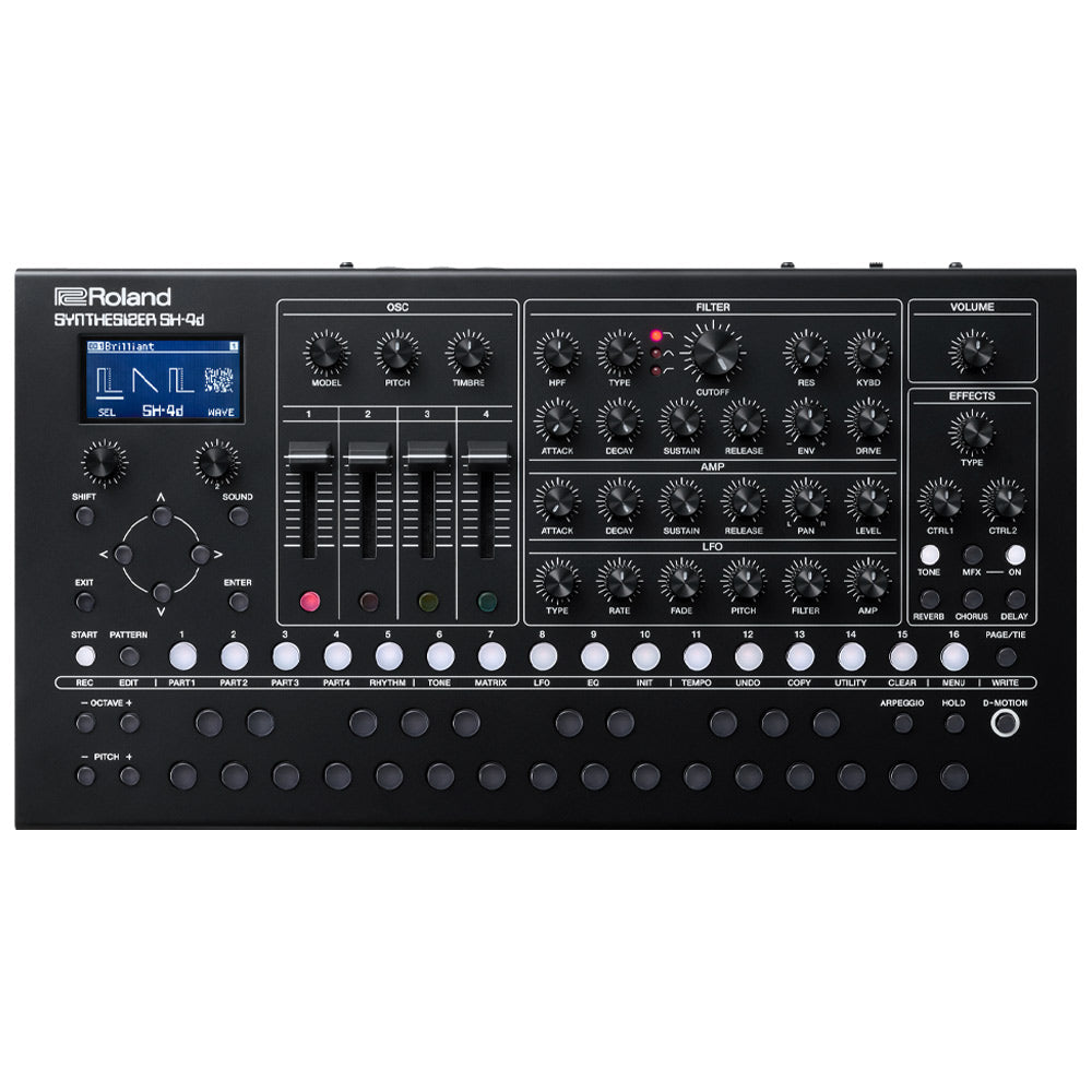 Roland SH-4d Synthesizer Front ; Roland SH-4d Synthesizer Front Angle ; Roland SH-4d Synthesizer Side Angle ; Roland SH-4d Synthesizer Rear