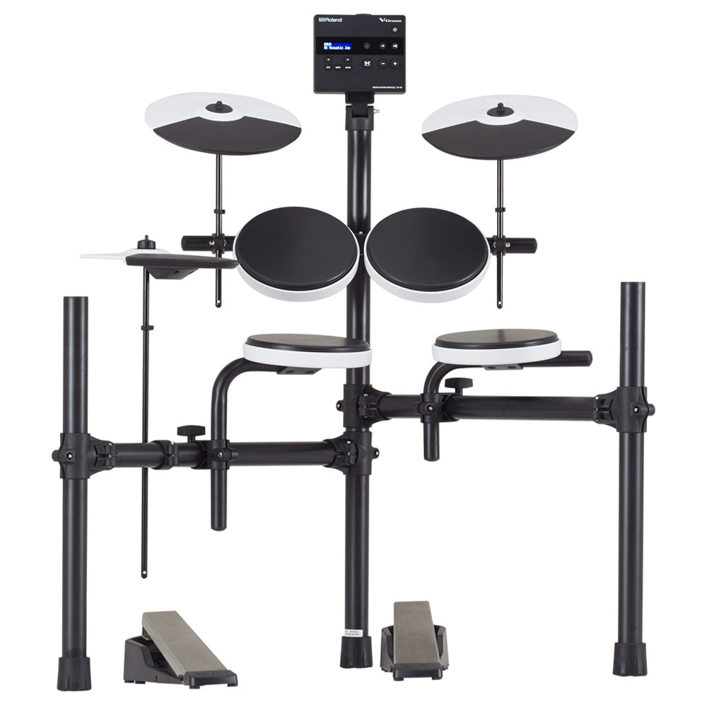 Roland TD-02K V-Drums Compact Complete Electronic Drum Kit Front ; Roland TD-02K V-Drums Compact Complete Electronic Drum Kit Module Front ; Roland TD-02K V-Drums Compact Complete Electronic Drum Kit Side ; Roland TD-02K V-Drums Compact Complete Electronic Drum Kit ; Roland TD-02K V-Drums Compact Complete Electronic Drum Kit Module Top