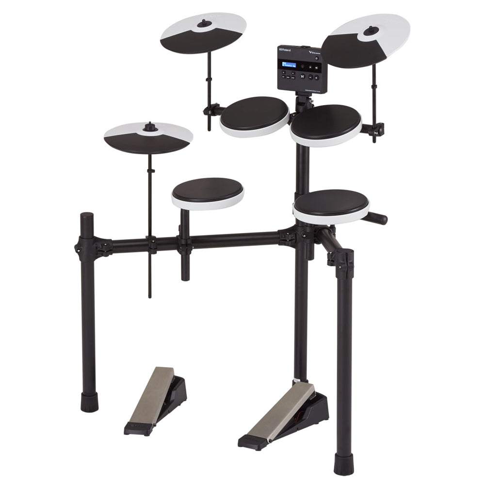 Roland TD-02K V-Drums Compact Complete Electronic Drum Kit Front ; Roland TD-02K V-Drums Compact Complete Electronic Drum Kit Module Front ; Roland TD-02K V-Drums Compact Complete Electronic Drum Kit Side ; Roland TD-02K V-Drums Compact Complete Electronic Drum Kit ; Roland TD-02K V-Drums Compact Complete Electronic Drum Kit Module Top