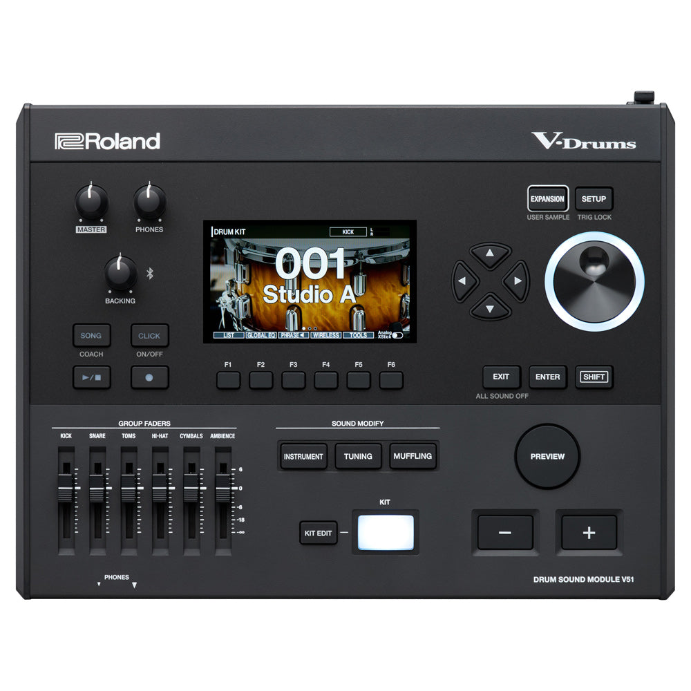 Roland V51 Module ; Roland V51 Drum Sound Module Side View ; Roland V51 Drum Sound Module Back View