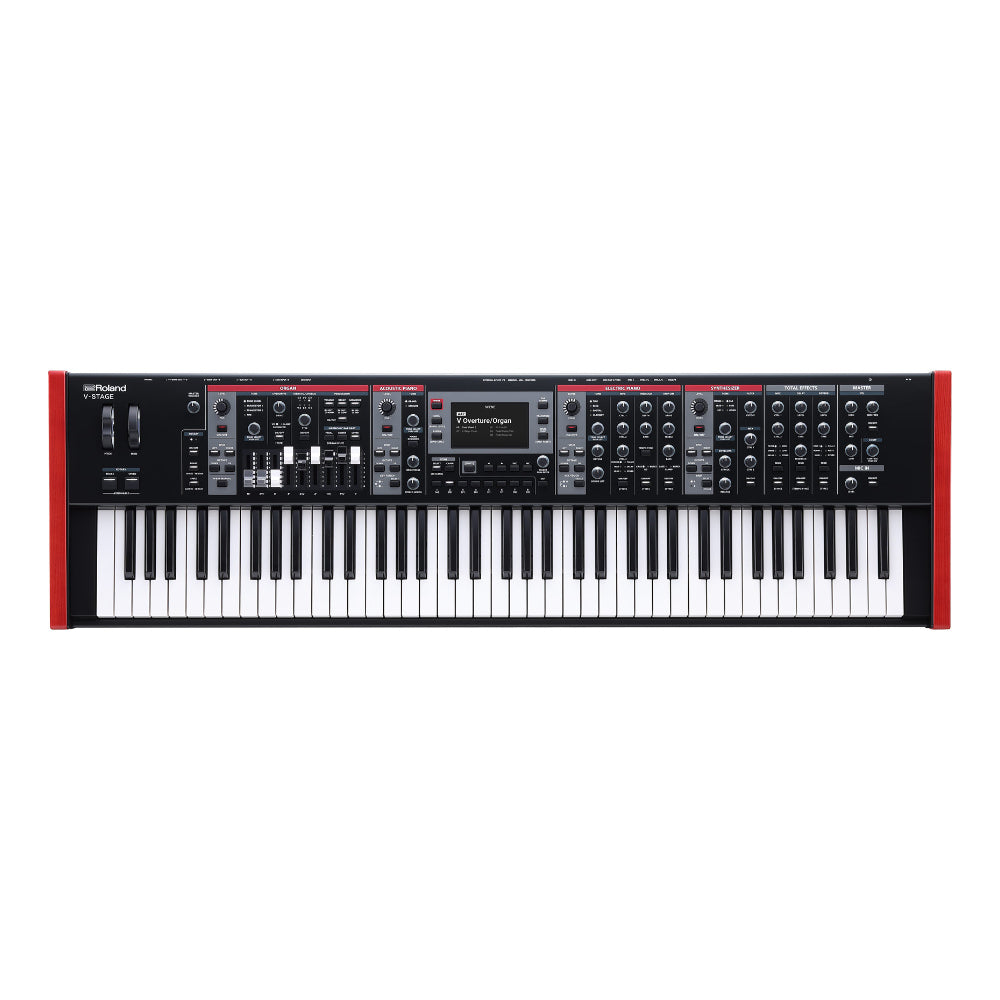 Roland V-STAGE76 Performance Keyboard Synthesiser Top View ; Roland V-STAGE76 Performance Keyboard Synthesiser Angle View ; Roland V-STAGE76 Performance Keyboard Synthesiser Back View