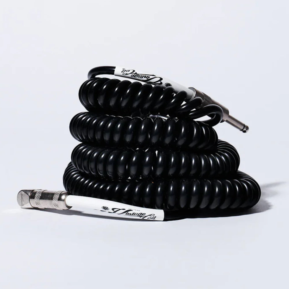 Voltage Cable Co 30ft Straight-Angled Coil Cable Vintage Black